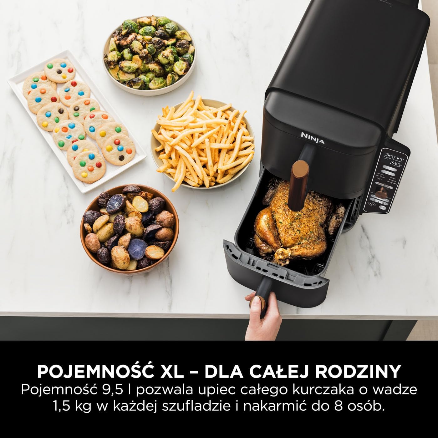 Detalle de Ninja Double Stack XL SL400EUCP – pionowa frytkownica beztłuszczowa 9,5 l