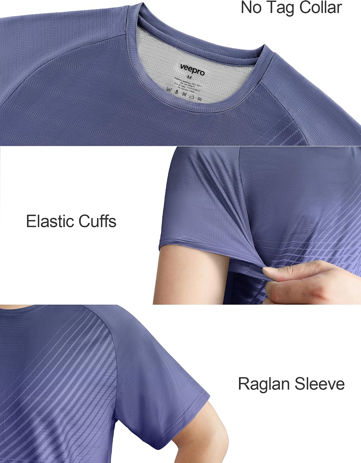 Detalle de Men’s Moisture-Wicking Gym and Running T-Shirt