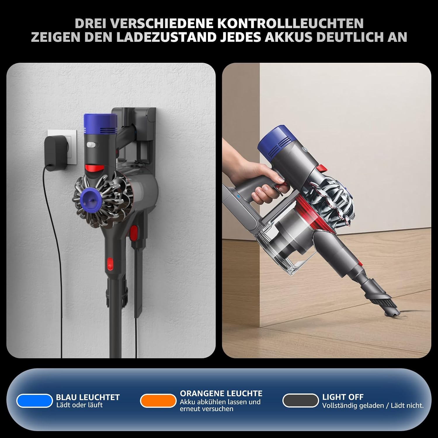 Detalle de EGR Upgraded V7 Akku für Dyson V7 (SV11) – Ersatzakku mit 4 Filtern und Schrauben