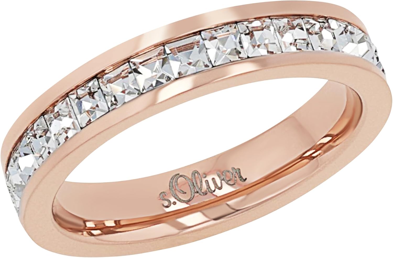 Detalle de s.Oliver Edelstahl Ring 4 mm Kristall