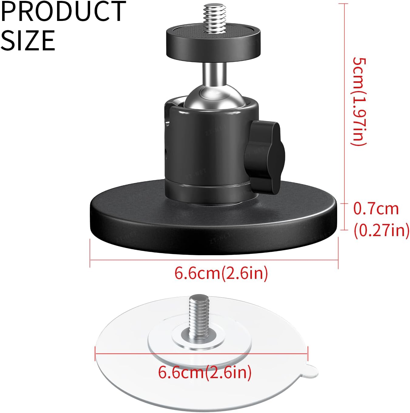 Detalle 2 de ZT-NET 24lb Magnetic Camera Mounting Base 2-pack