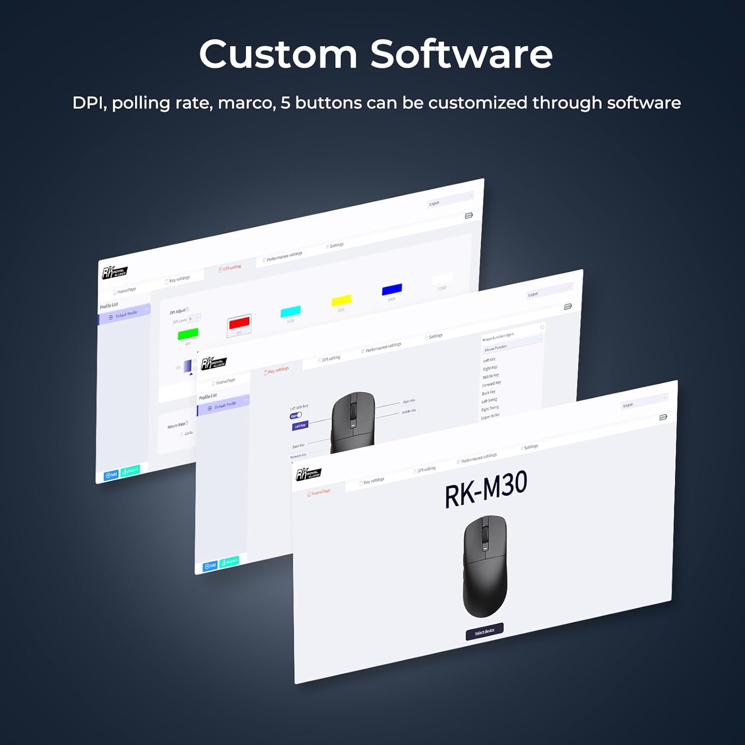 Thumbnail 6 de RK ROYAL KLUDGE M30 Wireless Gaming Mouse (Orange) – 43g tri-mode with PixArt PAW3311 sensor up to 24000 DPI