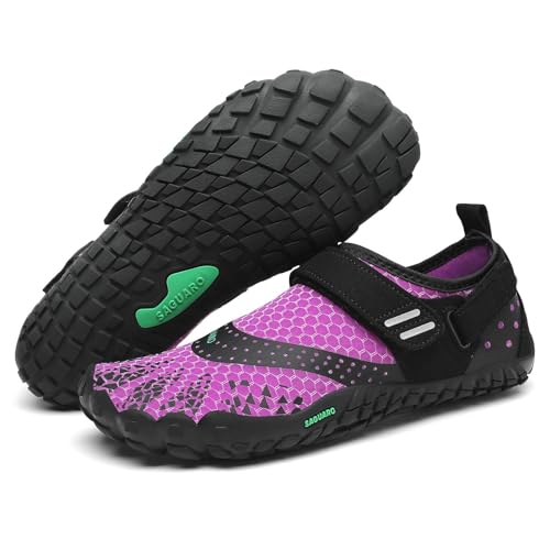Detalle de SAGUARO zapatillas barefoot talla 38, moradas, zero drop y suela antideslizante