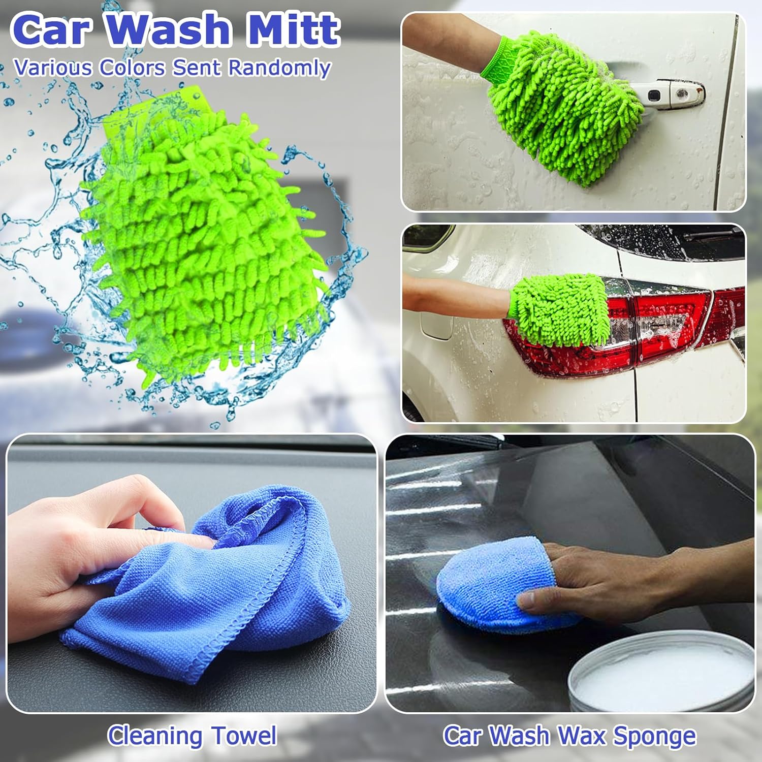Detalle 2 de SENLINLIN 18-Piece Car Wash Cleaning Kit – Interior & Exterior Detailing Brush Set