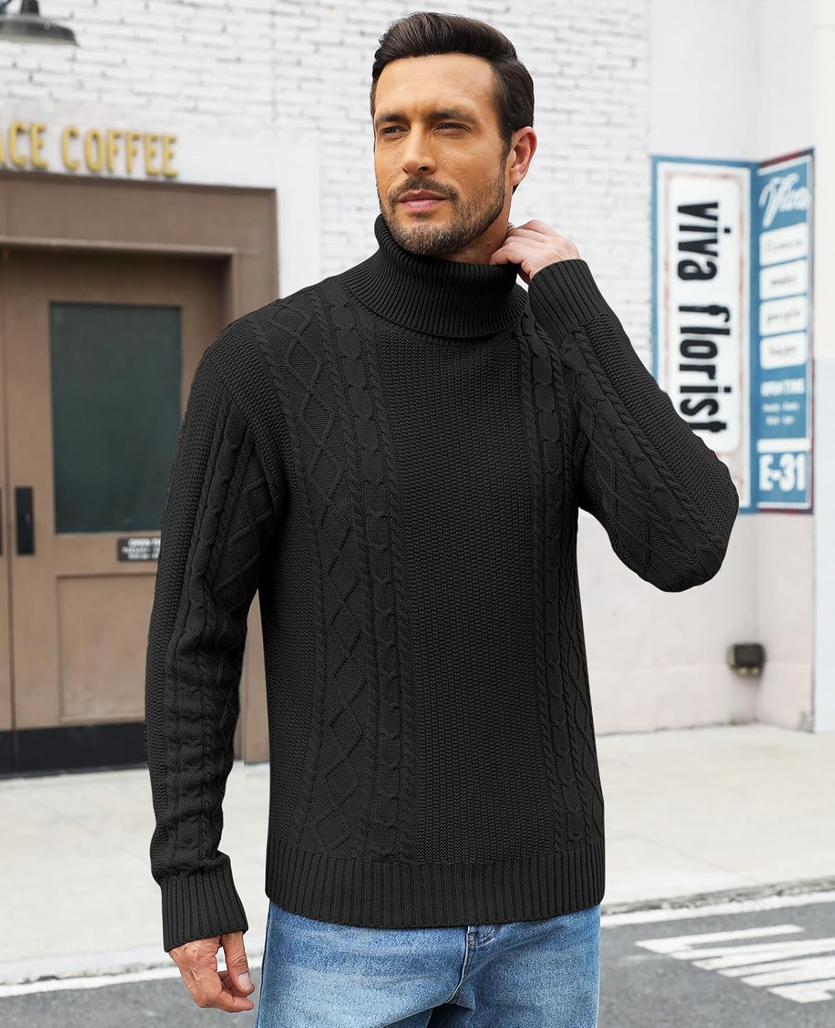 Thumbnail 1 de Zetieny Herren Rollkragen-Pullover aus Feinstrick – Slim Fit, Langarm
