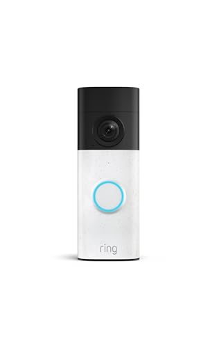 Detalle de Ring Battery Doorbell 2K (newest model) — Retinal 2K, 6x Zoom, Built-In Battery, Speckled White