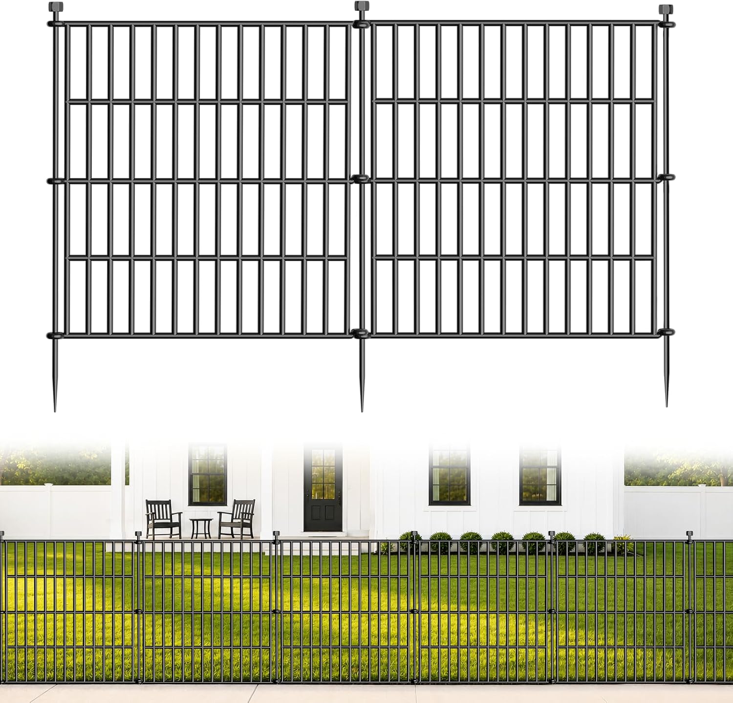 Detalle de No Dig Decorative Garden Fence, Dog Fence Outdoor – 61 cm x 610 cm, 10 Panels