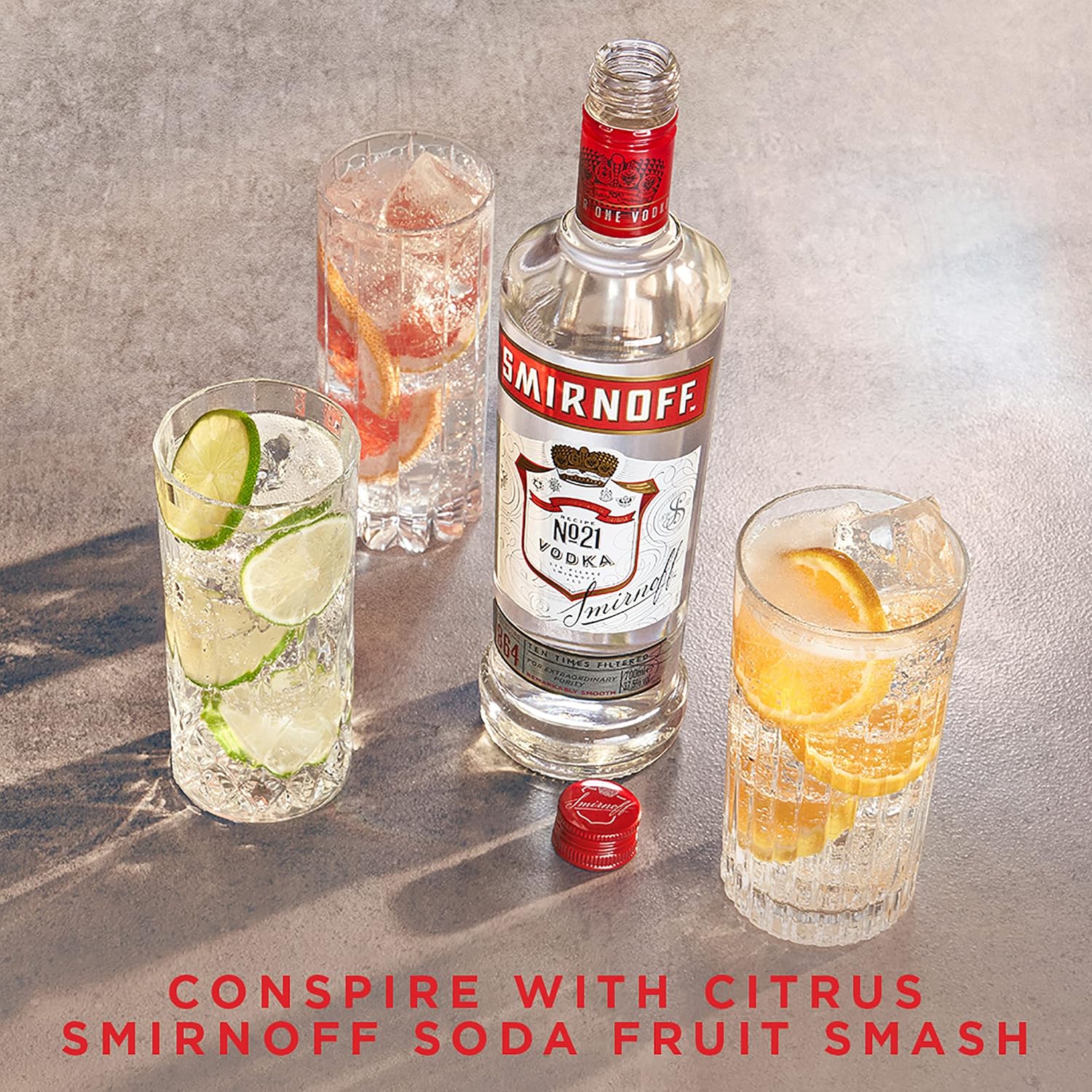 Detalle de Smirnoff No. 21 Vodka 1L – Triple Distilled, 10x Filtered, UK-made