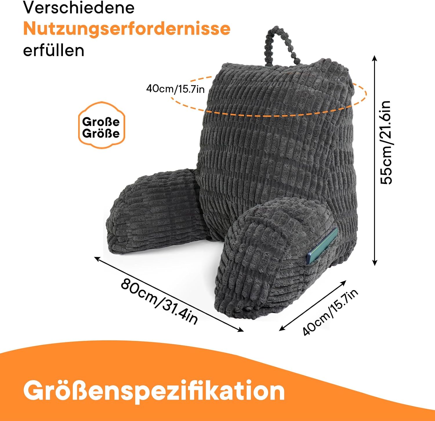 Thumbnail 1 de HYZCXPL Lesekissen für Bett und Sofa – Rückenlehne und Armunterstützung zum Lesen, Fernsehen und mehr