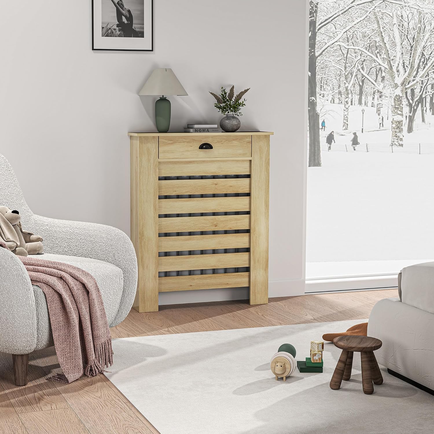 Imagen de HOMCOM Cubre Radiadores con Cajón 78x19x95,5 cm en OfertitasTOP