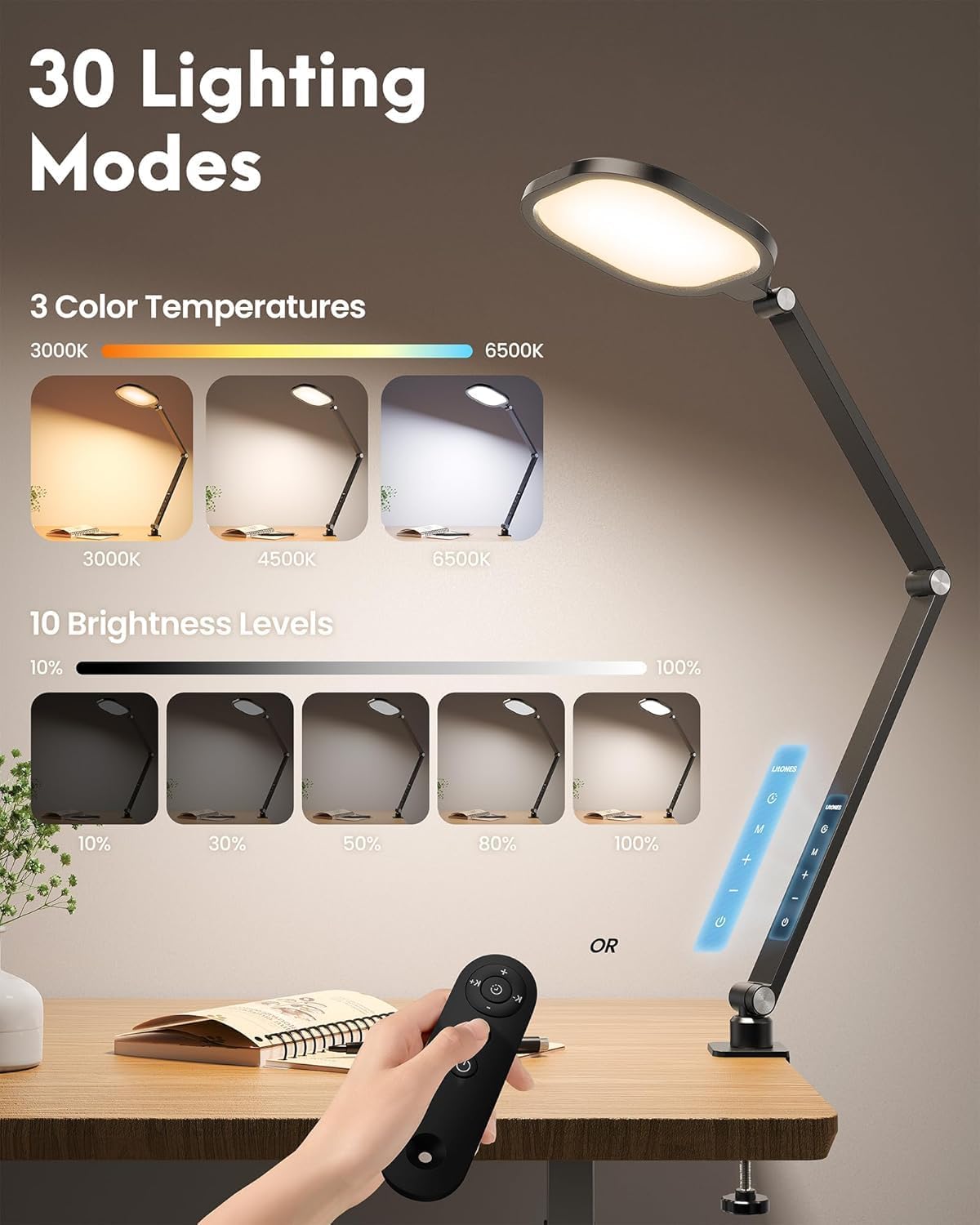 Thumbnail 6 de LitONES LED Desk Lamp with Clamp for Home Office
