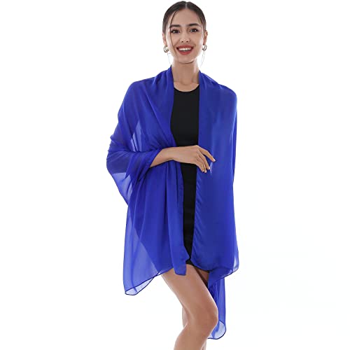 Thumbnail 4 de RIIQIICHY Foulard Sciarpa Seta Donna Blu: leggera, double-face e versatile per cerimonie