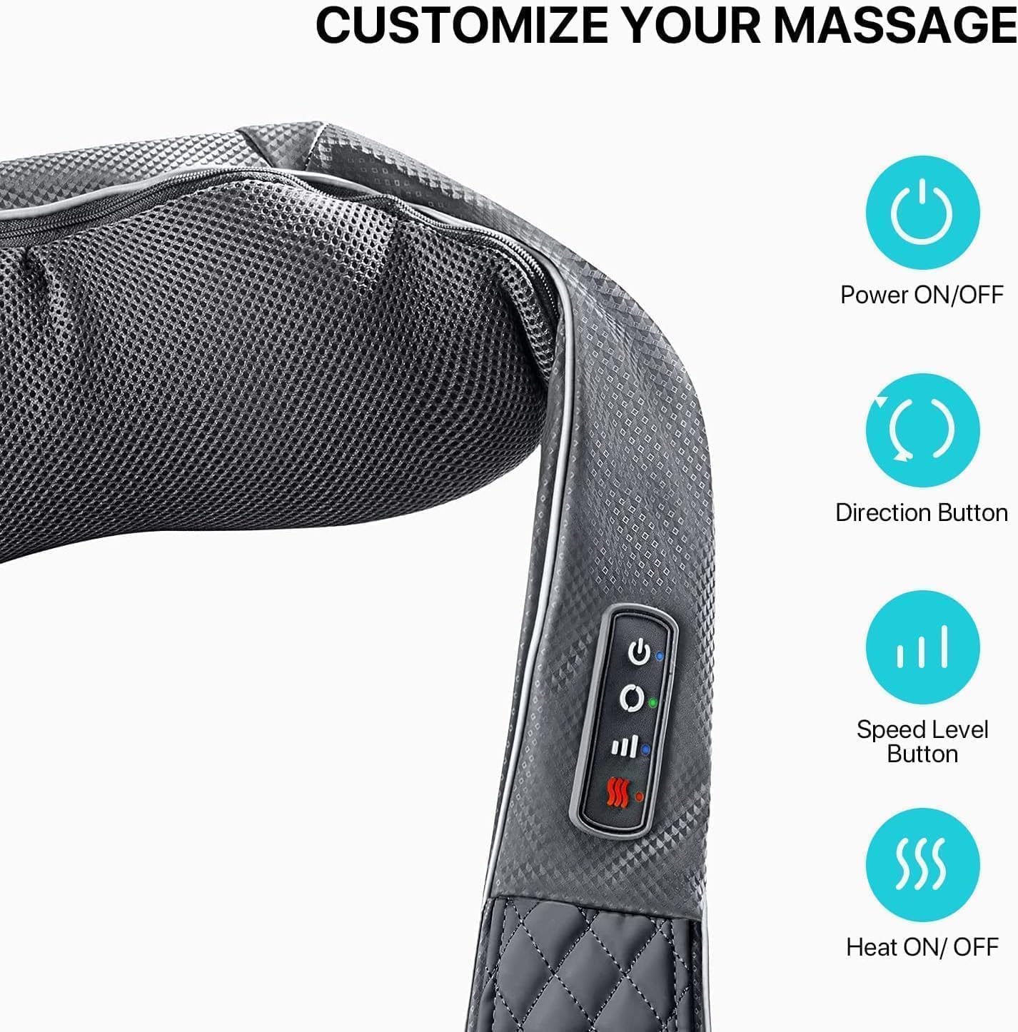 Thumbnail 5 de ALLJOY Nackenmassagegerät mit Wärme und kabelloser Freiheit – Shiatsu-Massage für Nacken, Schulter und Rücken