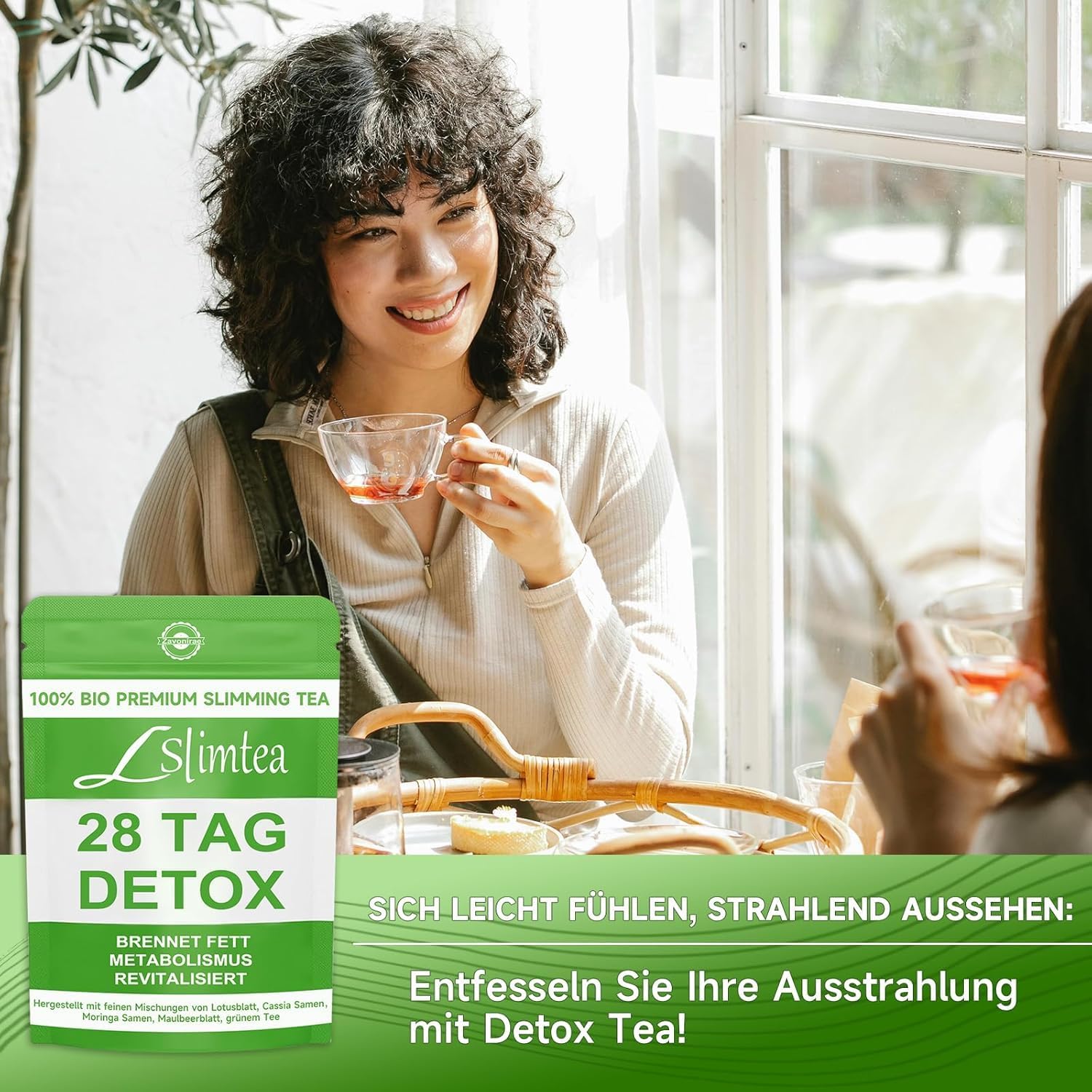 Thumbnail 6 de Detox Tee zum Abnehmen – 56 Tage Abnehmentee mit Oolong, Grüntee, Löwenzahn, Rosen und fruchtigem Pfirsichgeschmack