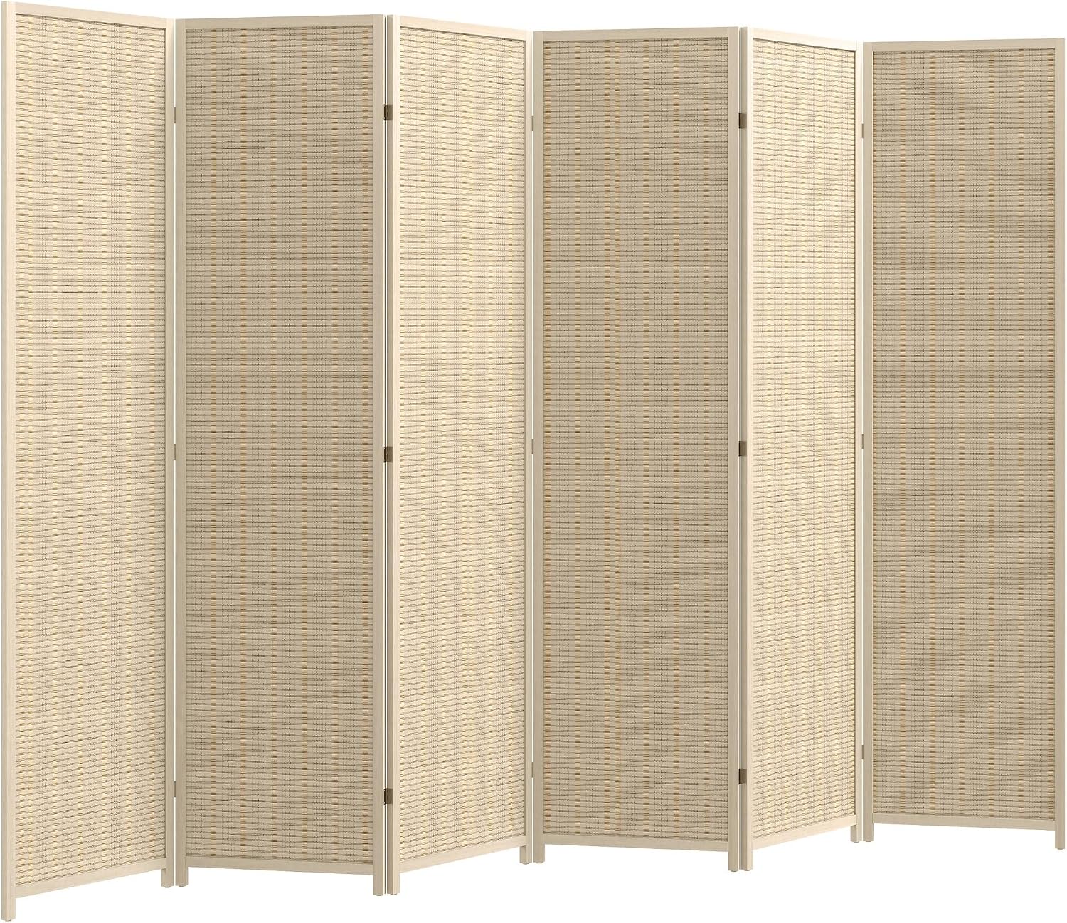 Detalle de Paravent intérieur HOMCOM en bois 6 panneaux — 270 x 180 cm, séparateur de pièce pliable