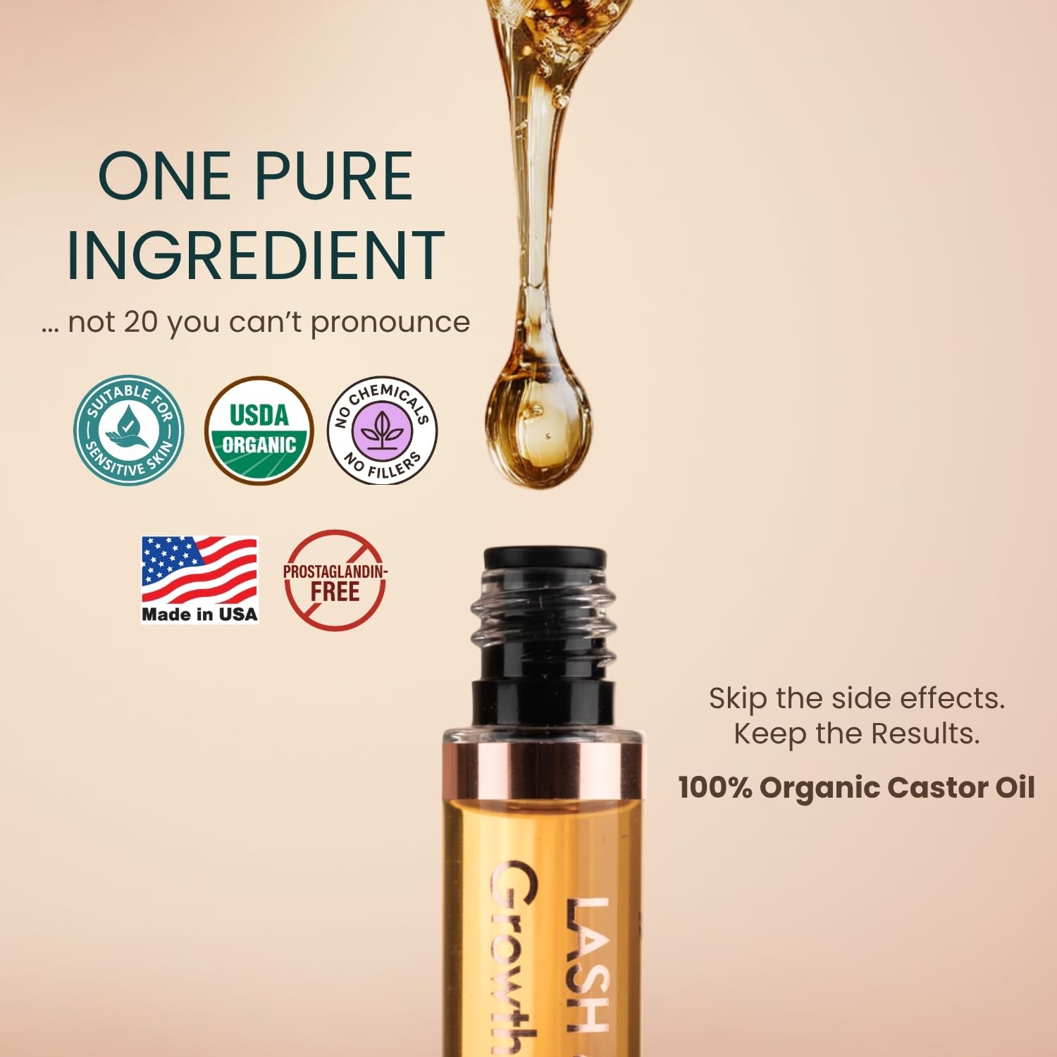 Thumbnail 2 de USDA Organic Castor Oil Lash Serum with Mascara Tube