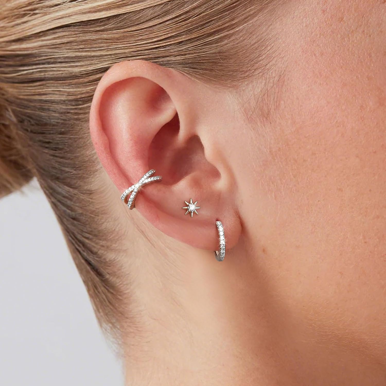 Thumbnail 5 de FUNRUN JEWELRY Pendientes clip plata 1,2 mm