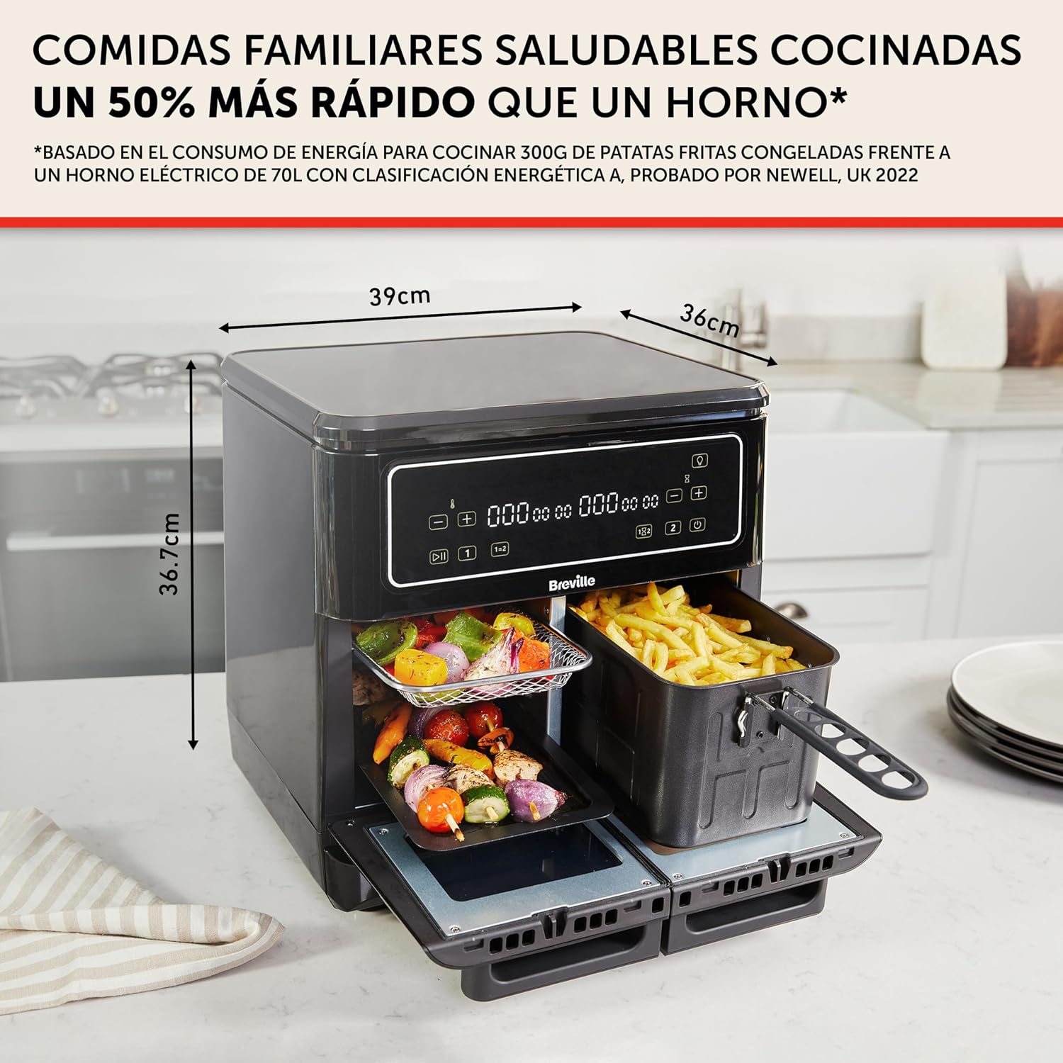 Thumbnail 5 de Breville Halo Flexi Freidora de aire doble digital 11L 🍟