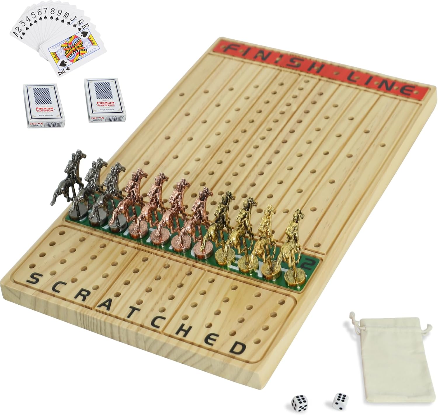 Detalle de Jyquorp Horse Race Board Game 15.6x10 inches
