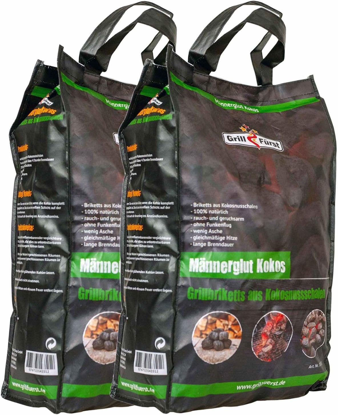 Thumbnail 6 de Grillfürst Männerglut Kokos Grillbriketts (10 kg) – lange Brenndauer aus 100 % Kokosschalen