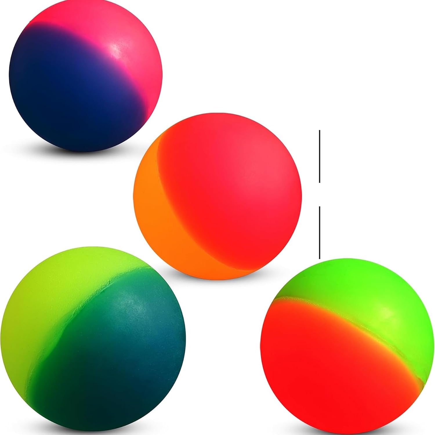 Detalle de Bedwina Jumbo Super Bouncy Balls da 60 mm — confezione da 12 palline neon per feste e premi all'ingrosso