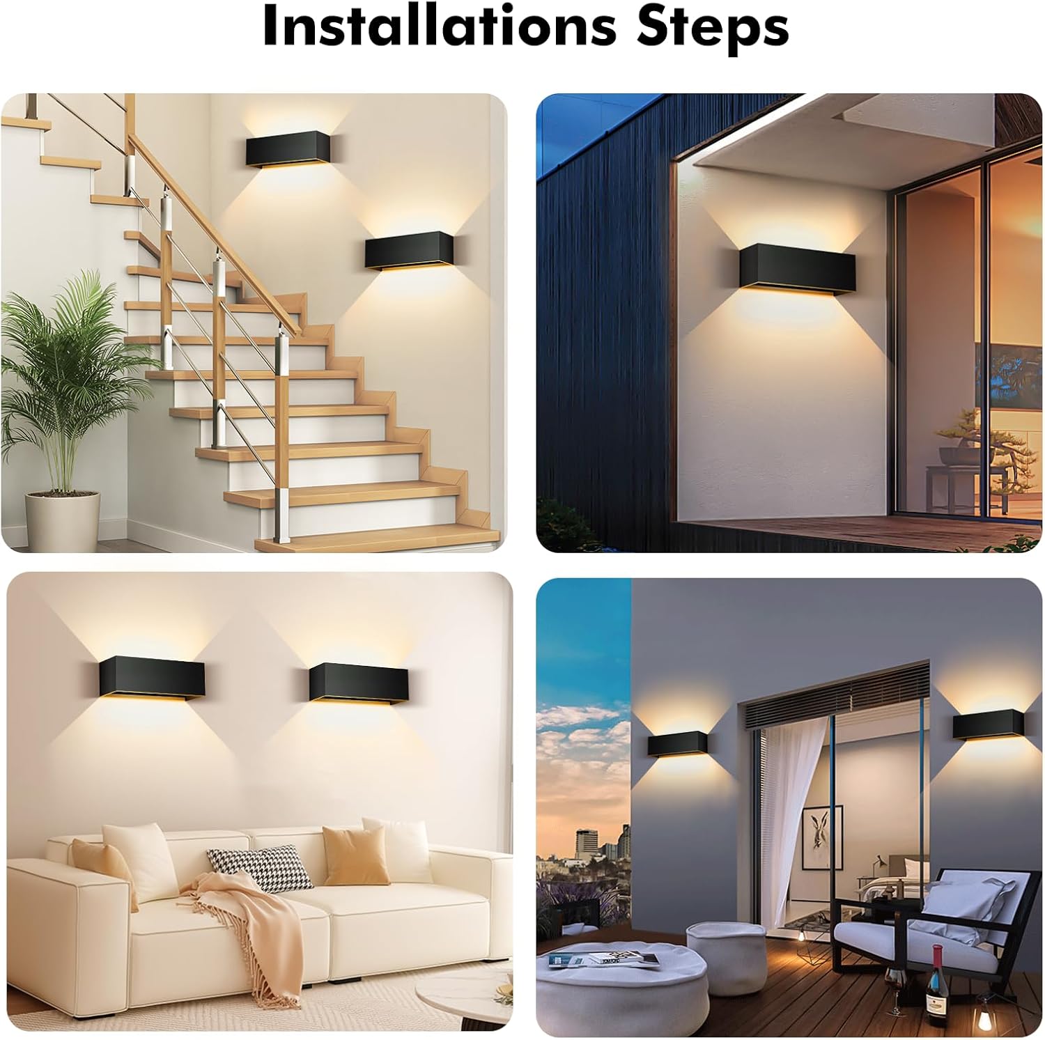 Detalle de Cwycfw 36W Applique da Esterno – Fascio Regolabile IP65, 3000K Bianco Caldo