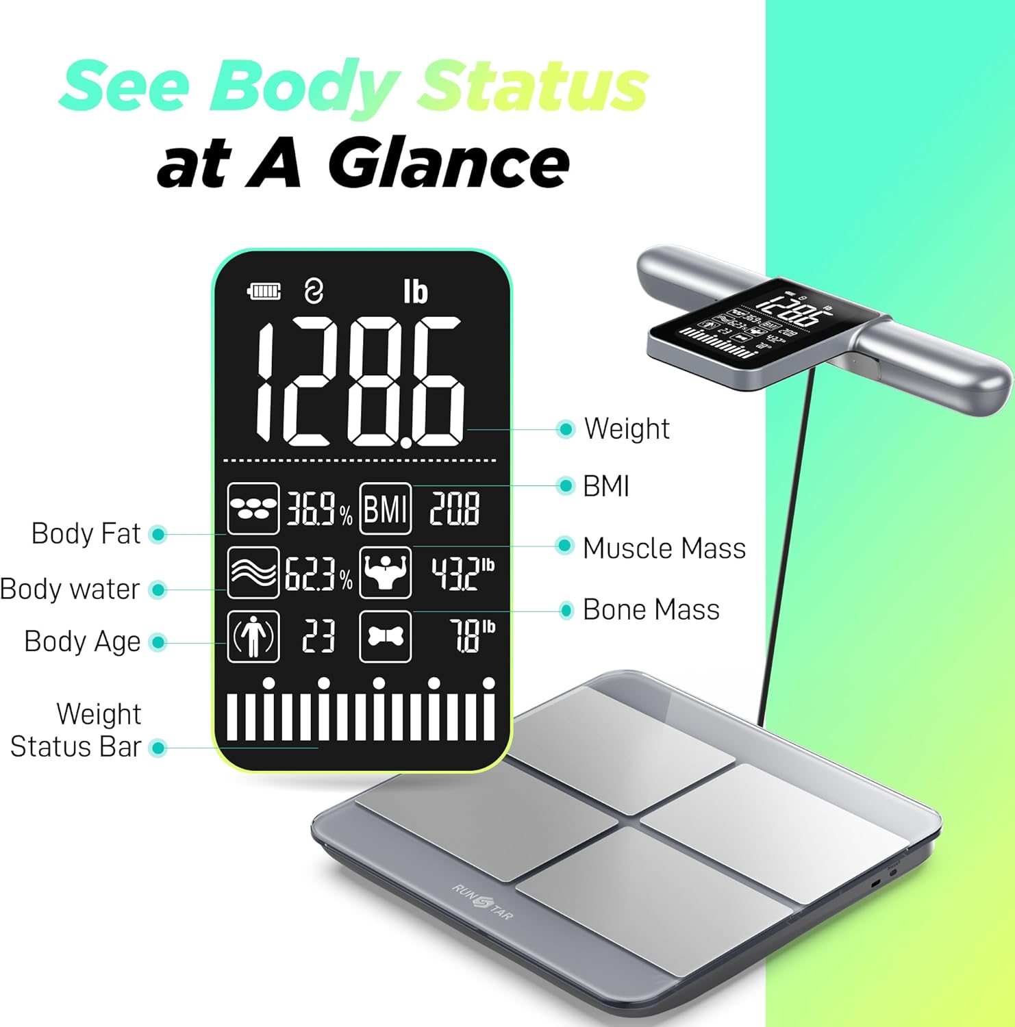 Detalle 2 de RunStar Scale 8-Electrode Body Composition BMI