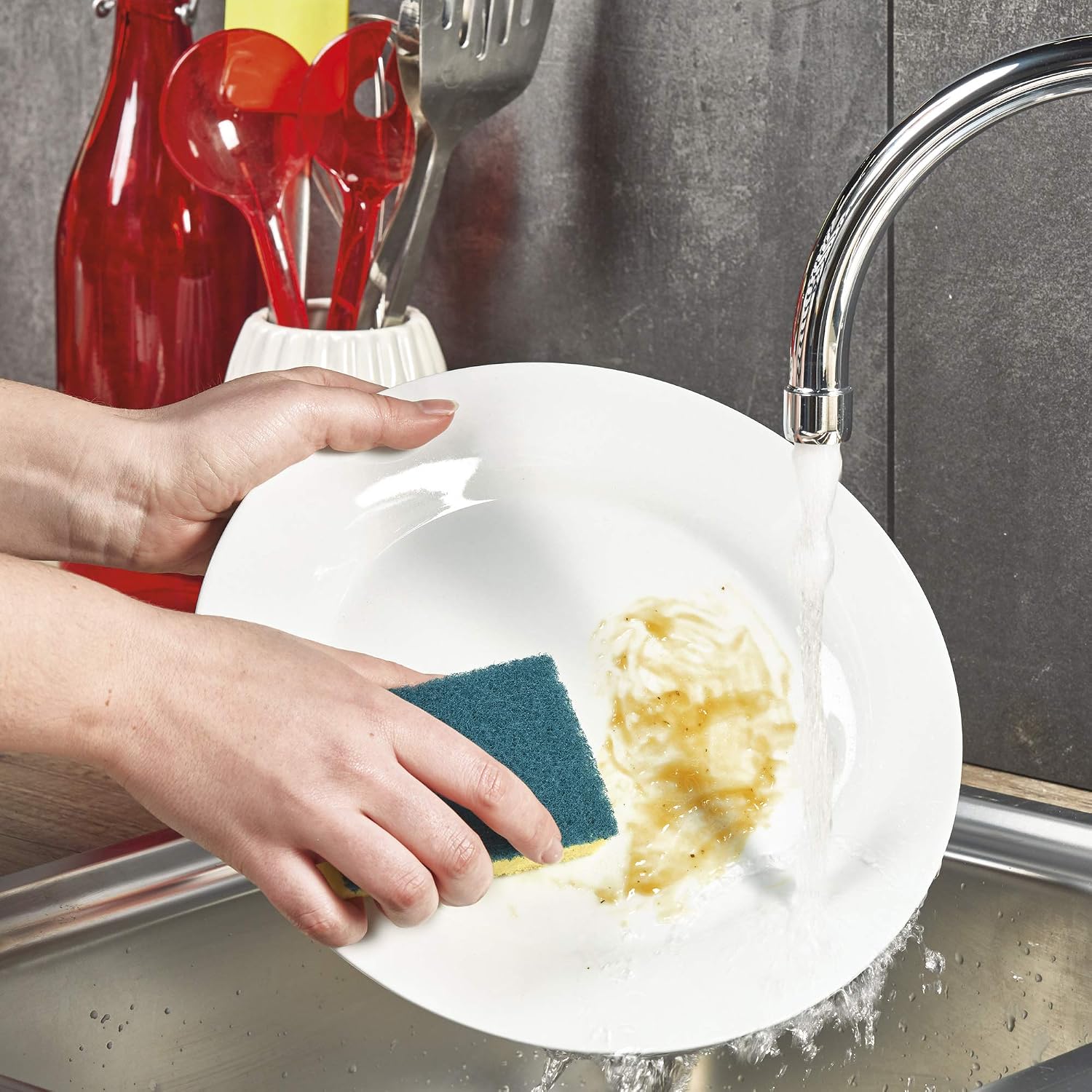Detalle de Spontex Universal-schonend, antibakteriell, 2 + 1 – ścierne zmywaki poliuretanowe