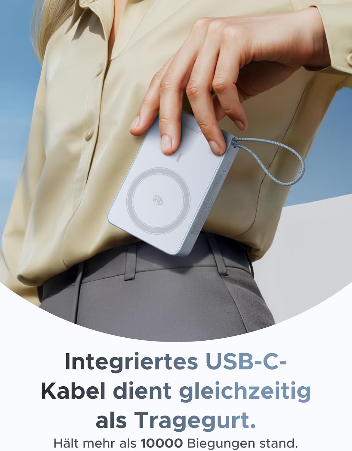 Detalle 2 de UGREEN MagFlow Powerbank 10000mAh Schnellladegerät