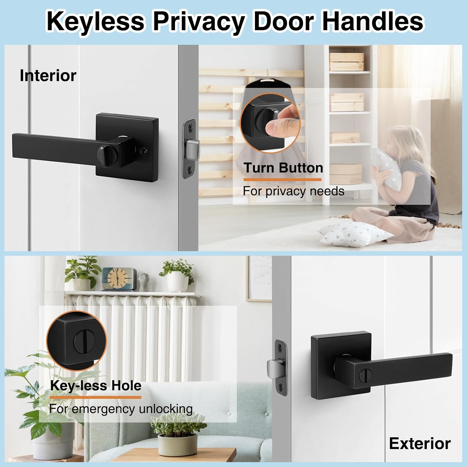 Detalle 2 de AIKKIL Interior Door Handle Set, 6-Pack