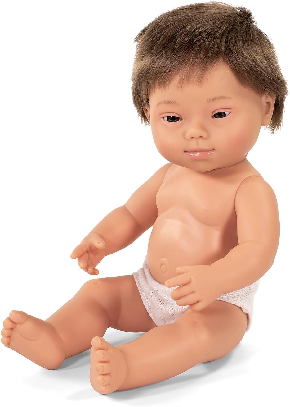 Detalle 2 de Miniland 31068 Baby Doll Representing a Boy with Down Syndrome, 38 cm