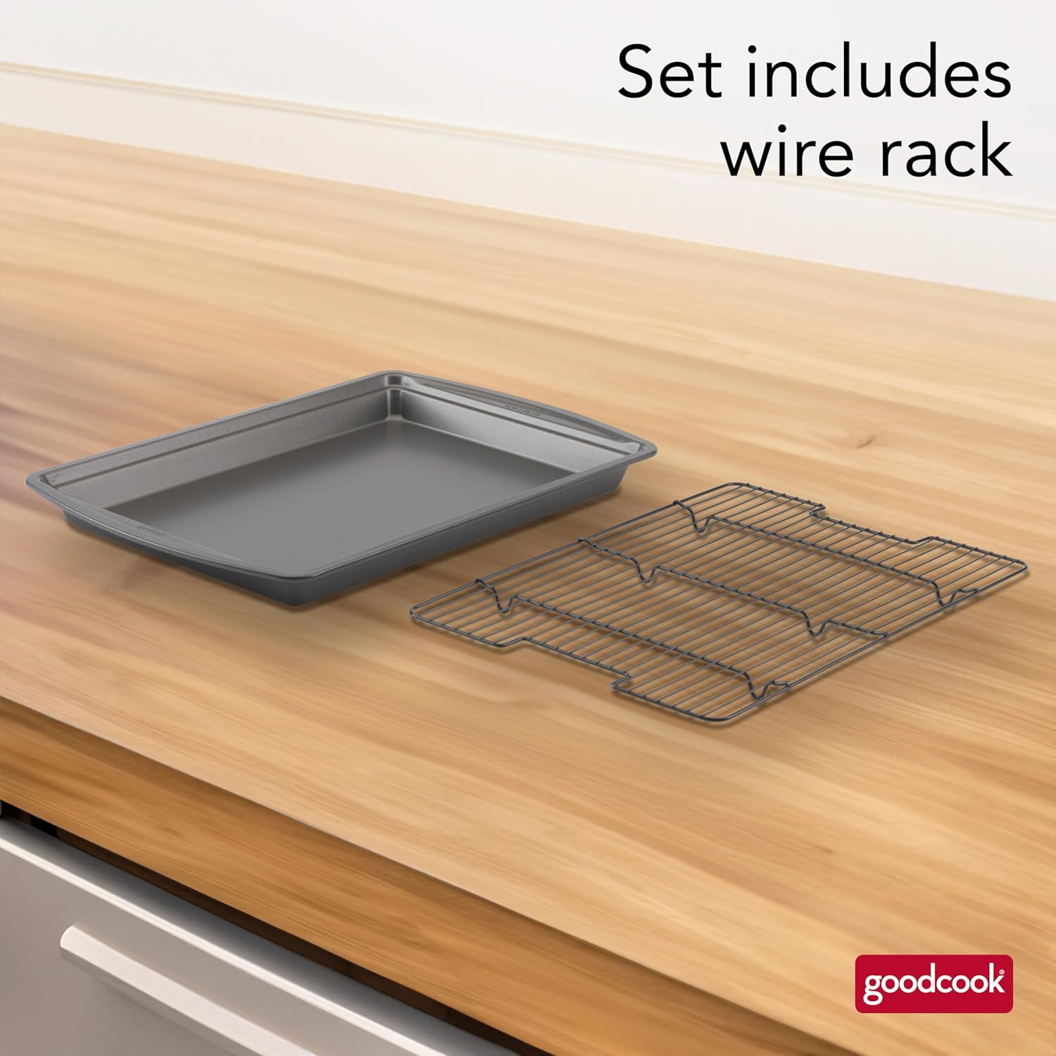 Thumbnail 1 de GoodCook 15x10.5 Nonstick Baking Pan & Rack