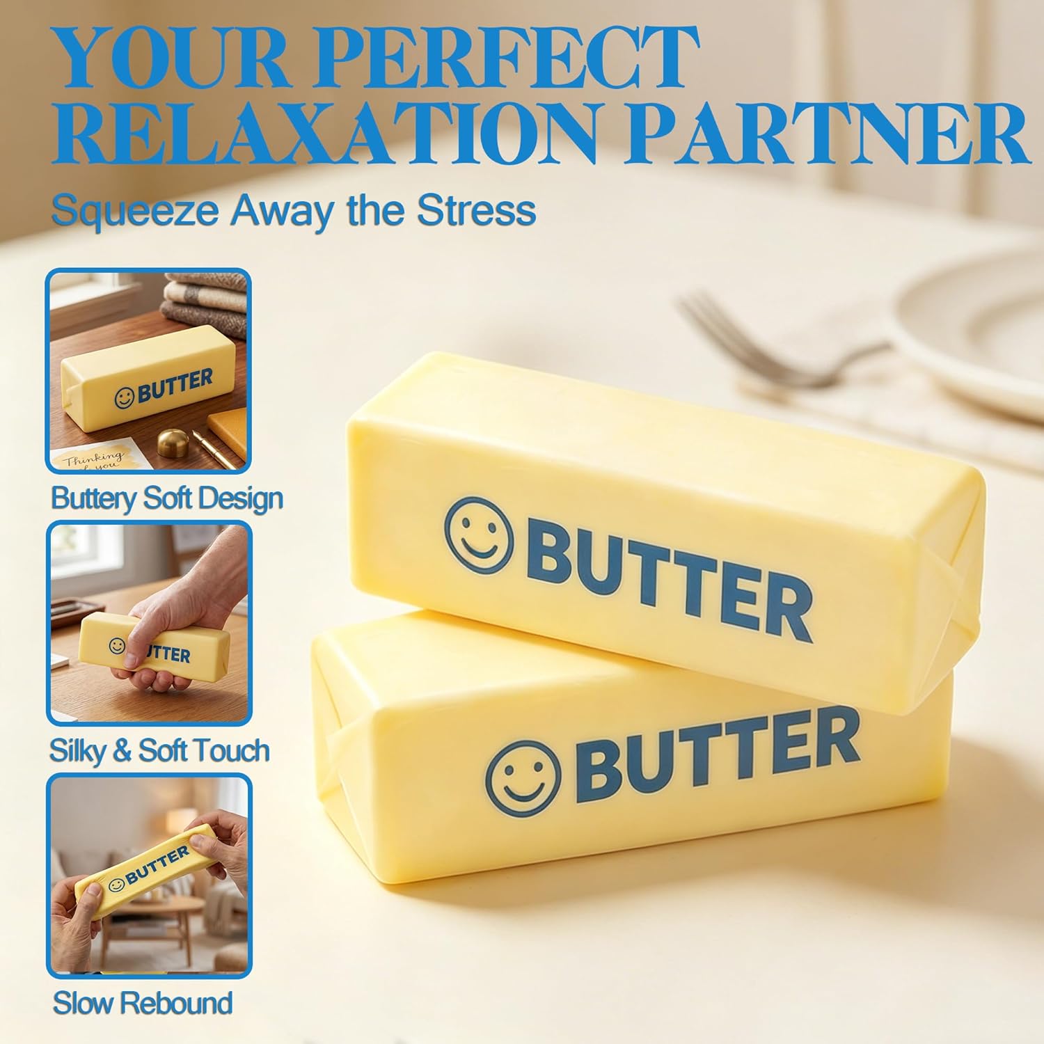 Thumbnail 1 de Two-Pack Slow Rising Butter Squishy Toys for Stress Relief