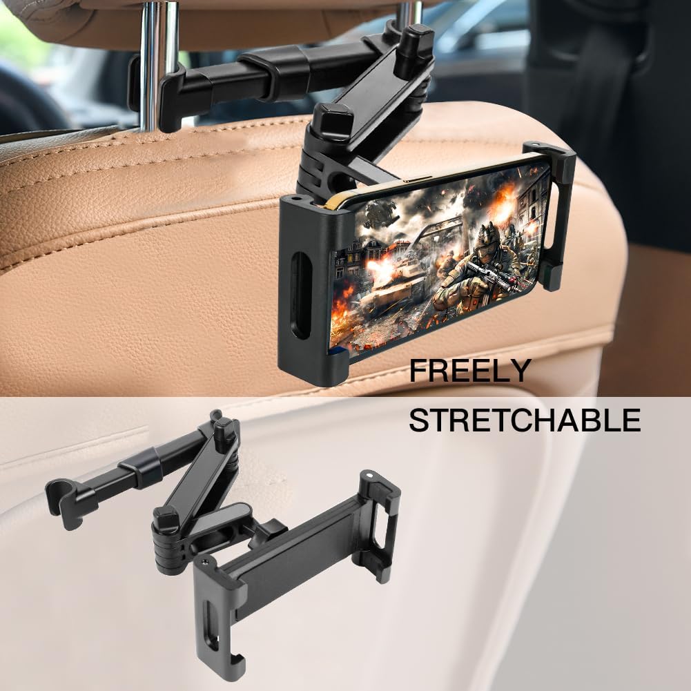 Thumbnail 4 de URAQT Car Headrest Tablet Mount: 360° Rotating Back Seat iPad Holder with Foldable Arm