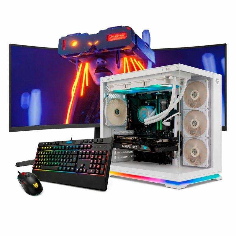 Detalle de NeoPC PC Sobremesa con i7-14700KF, 32 GB, 1 TB SSD, RTX 5070 y monitor UltraWide 34