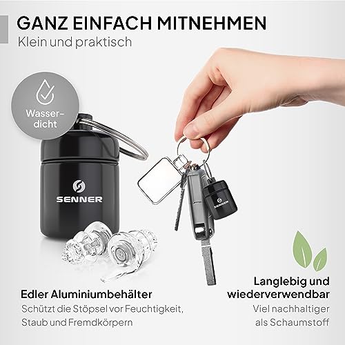 Thumbnail 6 de Senner PartyPro Gehörschutz – transparente Ohrstöpsel mit 18 dB Reduktion, für Festivals, Konzerte und Partys