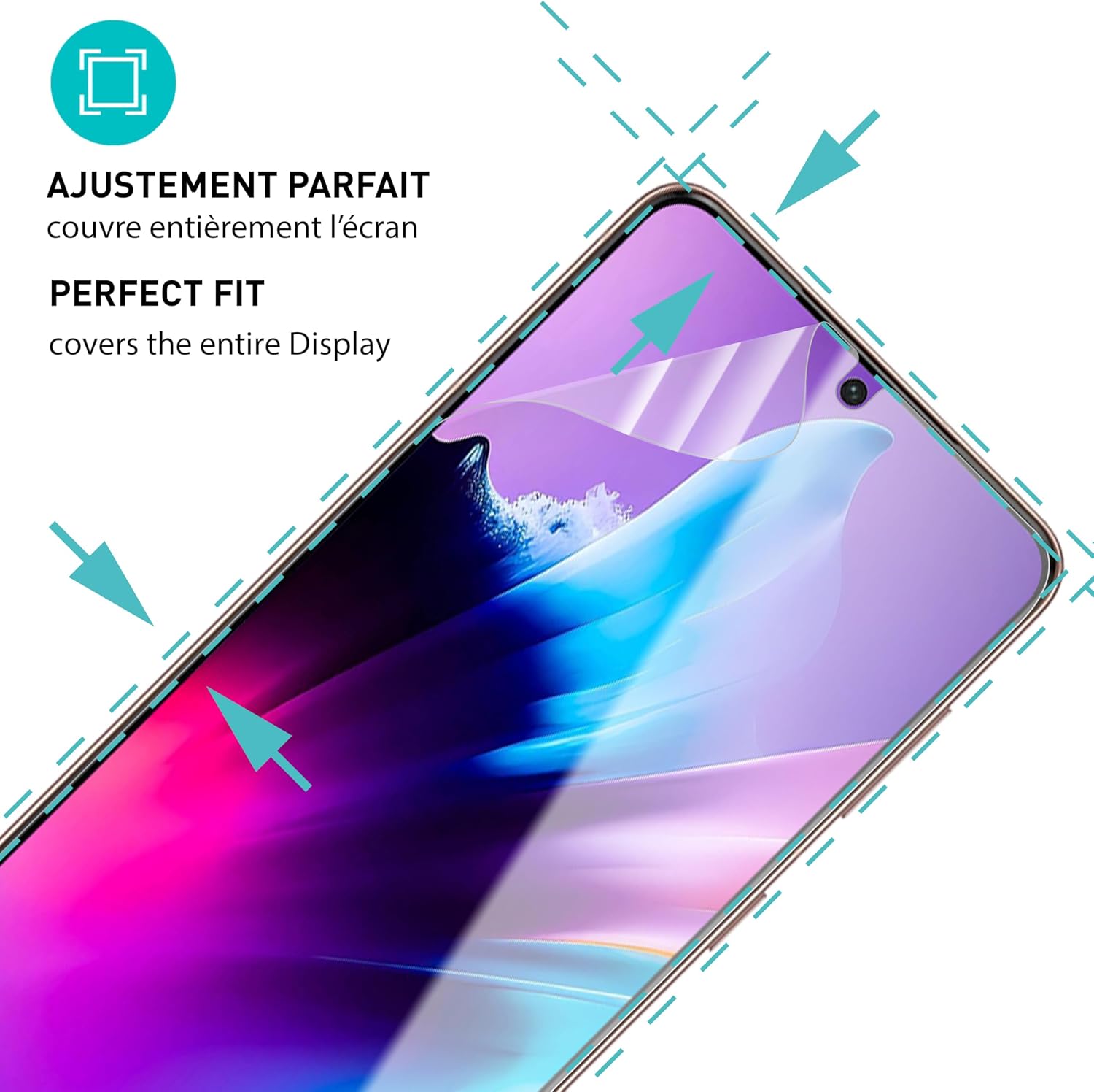Thumbnail 1 de smartect Protecteur d’écran TPU [2 + 2 pièces] pour Samsung Galaxy S24 (écran + caméra) avec pose sans bulles