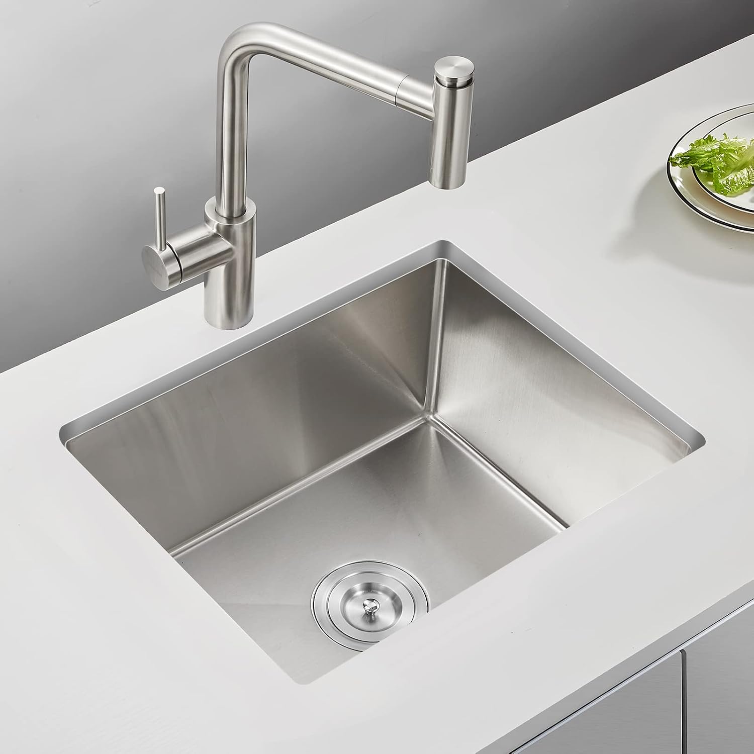 Detalle 2 de MENATT Undermount Kitchen Sink, SUS304 Stainless Steel