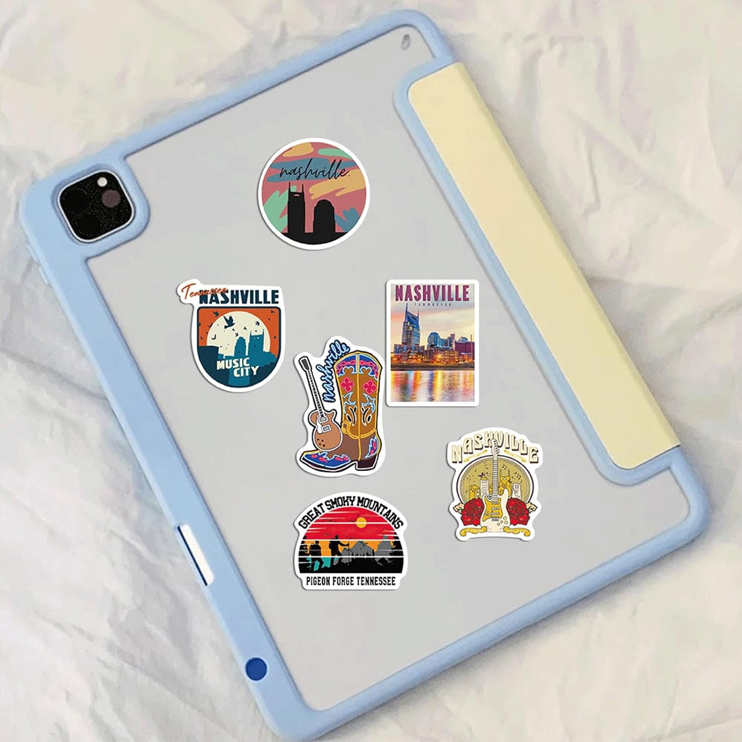Detalle de Tufeifrank Nashville Tennessee Vinyl Stickers, 50-Piece Waterproof Set