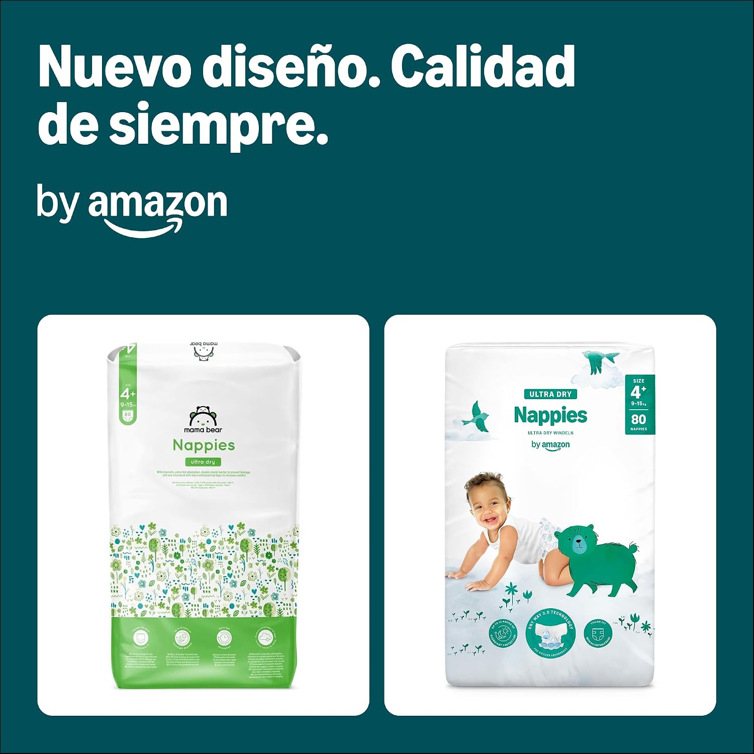 Detalle 2 de By Amazon Pañales ultra-secos Talla 4+ 160 uds