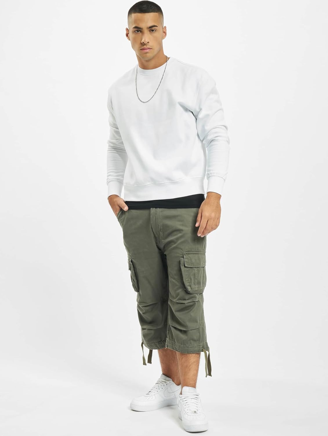 Detalle de Brandit Urban Legend 3/4 Shorts – Vintage-Look, 3/4-Länge, bequemer Sommer-Style