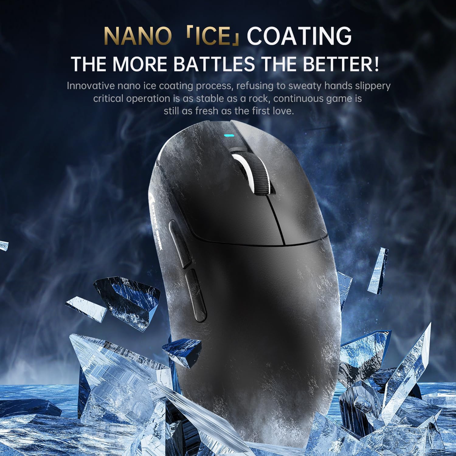 Detalle de ATTACK SHARK X8 PPO 8K Mouse (55g) for Large Hands with PixArt PAW3395PRO sensor