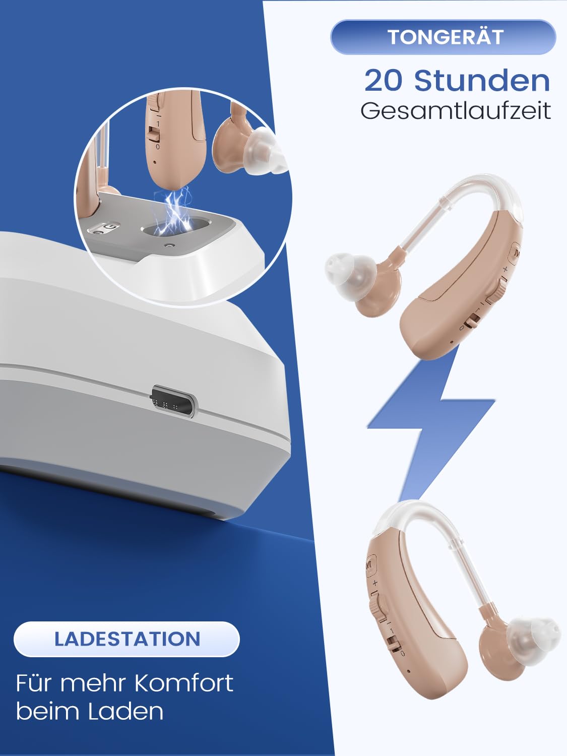 Detalle 2 de VIVIHATONG Klangverstärker mit Geräuschfilterung (2026 Upgrade) – 4 adaptive Modi, Schnellladung & einstellbare Lautstärke