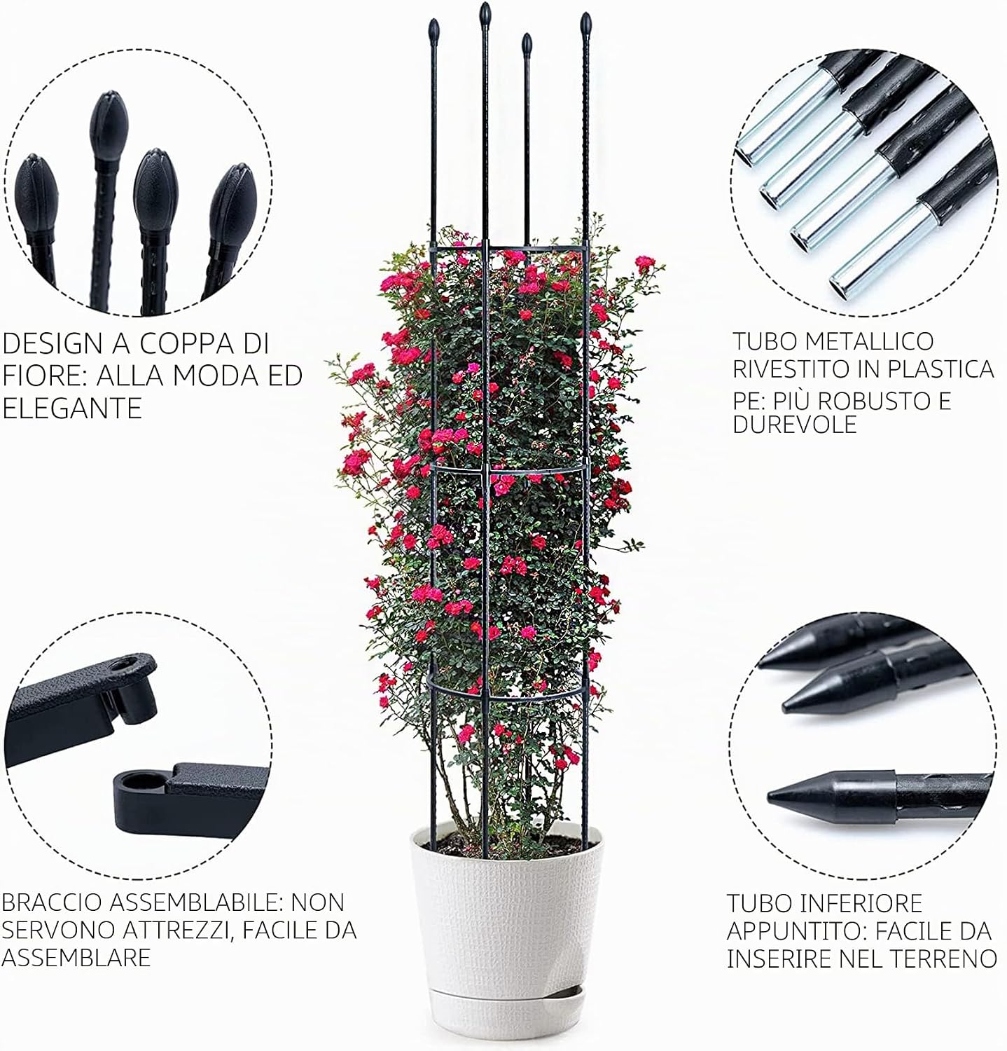 Detalle de LIBRNTY Garden Supporto Piante Rampicanti: Gabbie e Sostegni Stabili per Piante da Giardino