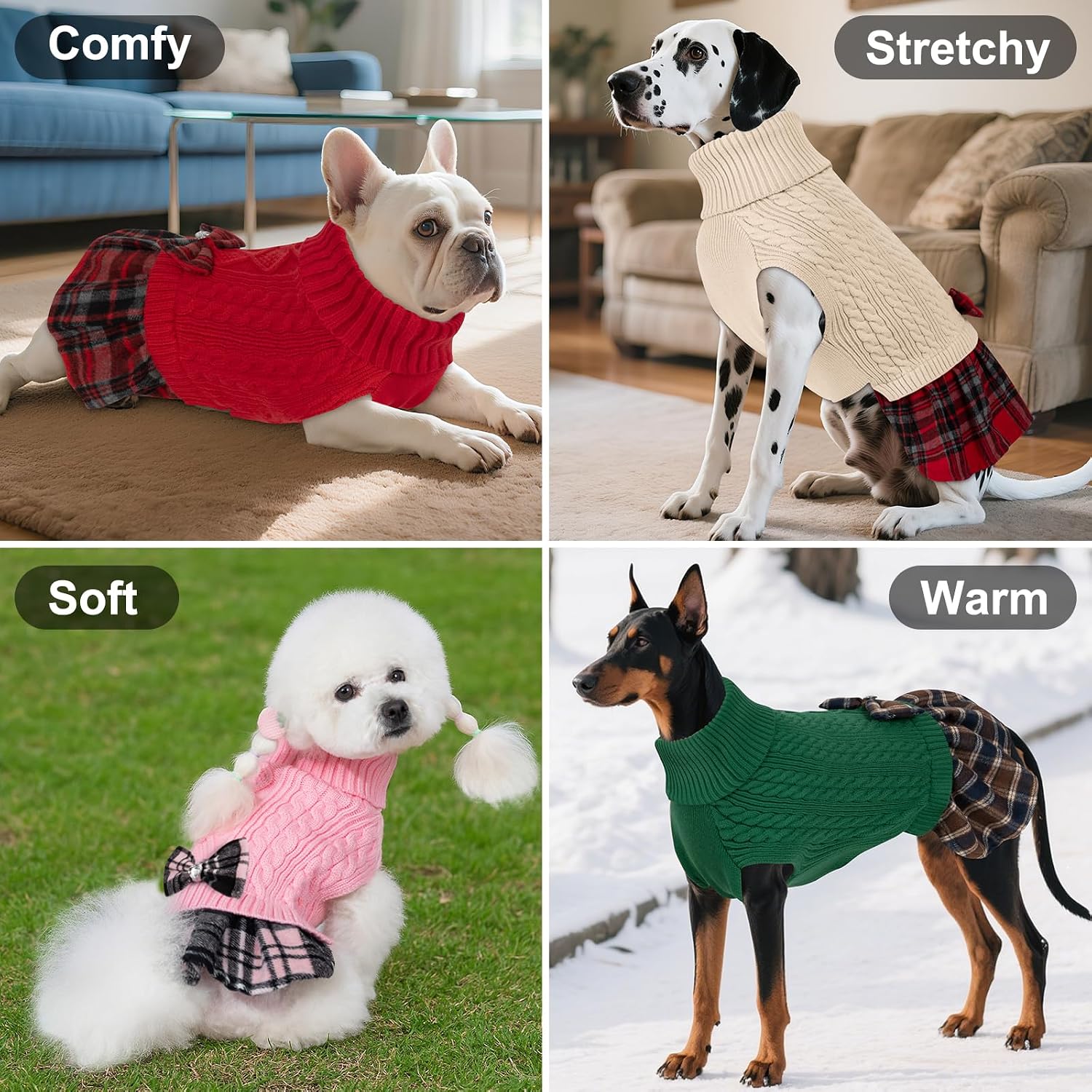 Detalle de KYEESE Dog Sweater Dress Acrylic Knit
