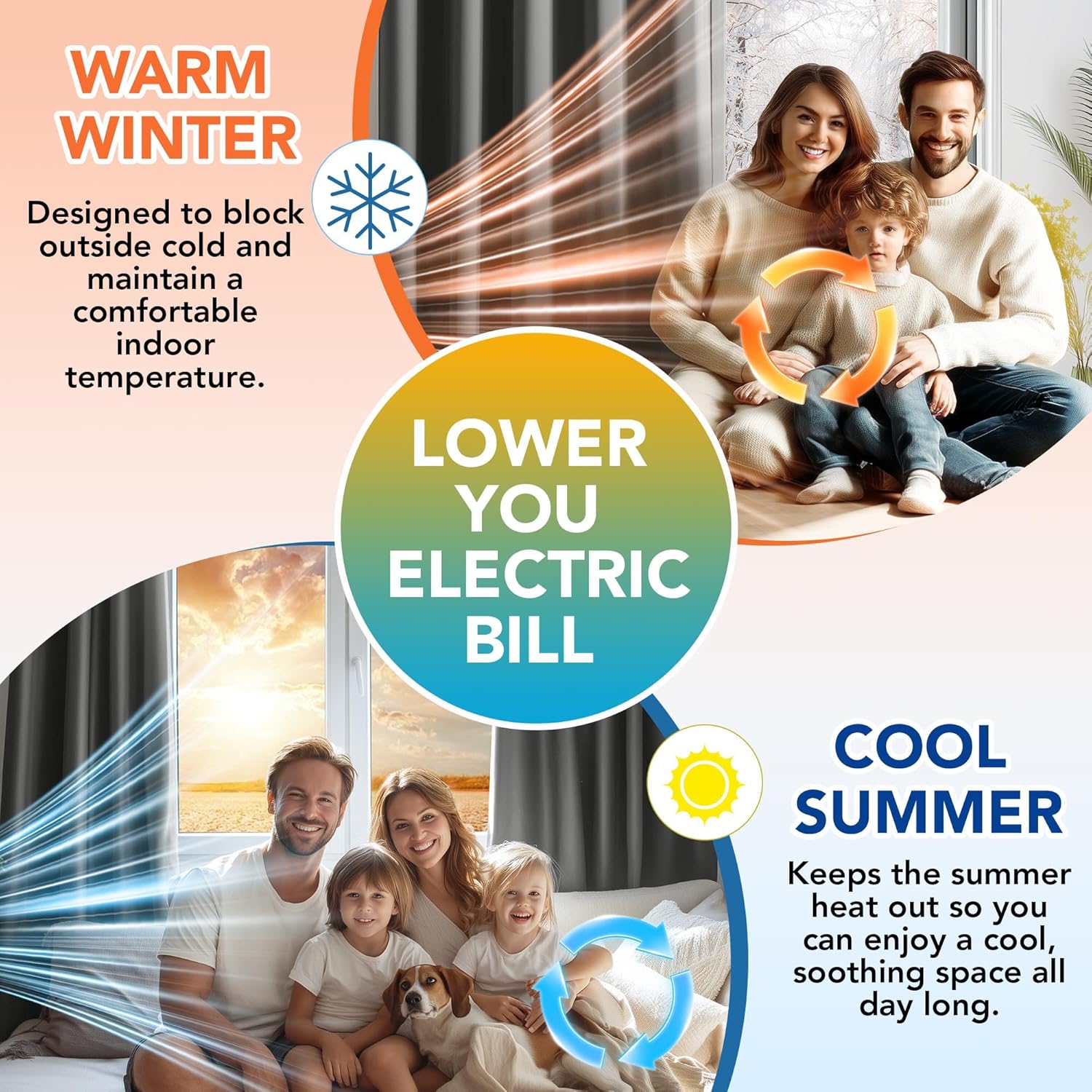 Thumbnail 4 de Deconovo Thick Thermal Door Curtain 52 x 84 Inch (132 x 214 cm) – Blackout, Cold-Resistant, Microfiber Quilted Lining in Light Grey, 1 Panel