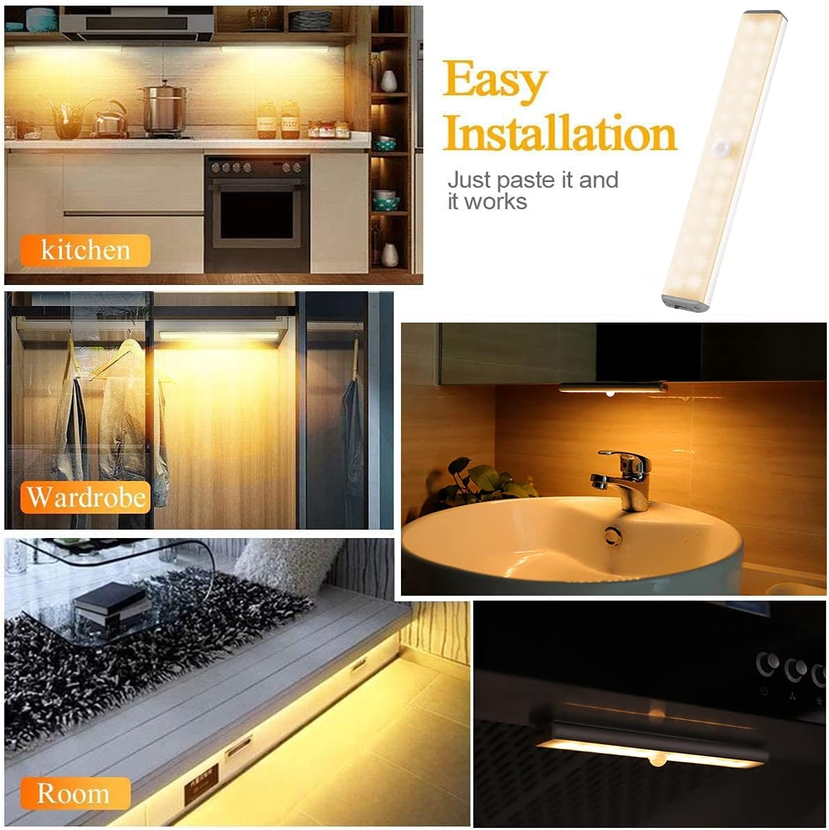 Thumbnail 5 de Wireless Under Cupboard Light 28 LED Motion Sensor