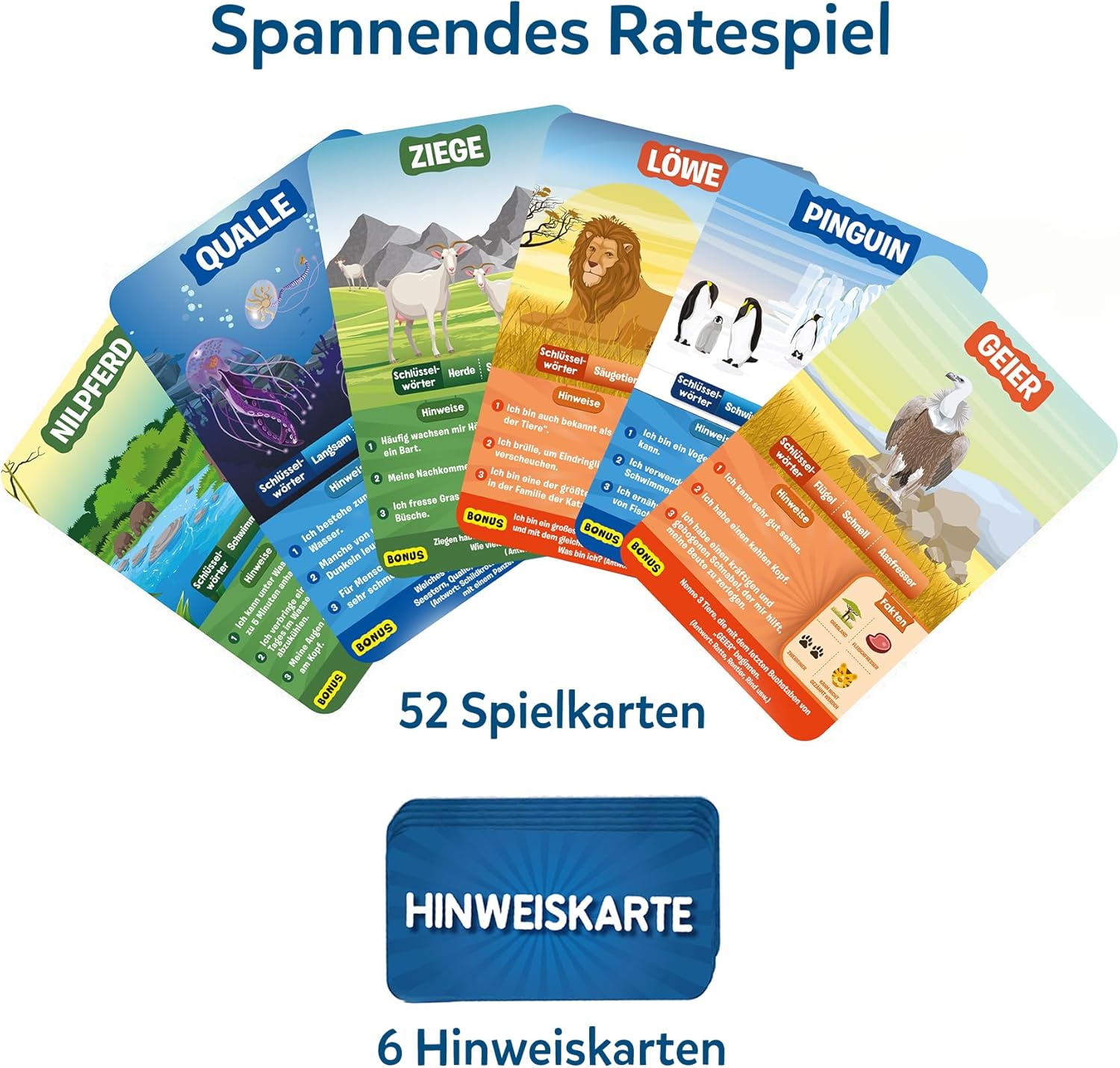 Detalle 2 de Skillmatics Kartenspiel – 10 Mal darfst du raten: Tierreich, ideal für Kinder ab 6 Jahren