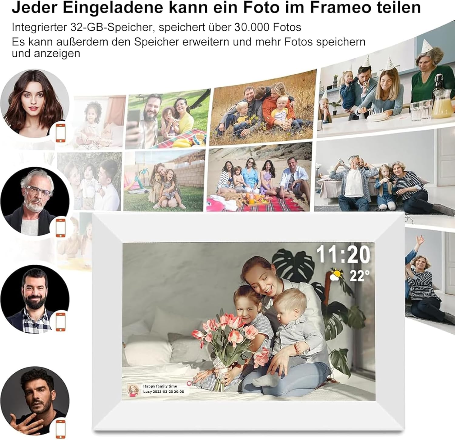 Thumbnail 1 de Frameo 10,1" digitaler Bilderrahmen 32 GB