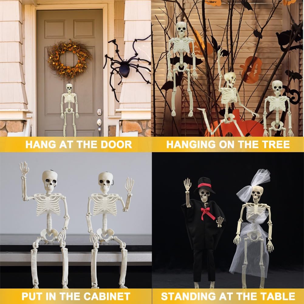 Detalle de WODMAZ LXZW-WSJGJ 16-Inch Posable Halloween Skeletons, 5-Pack